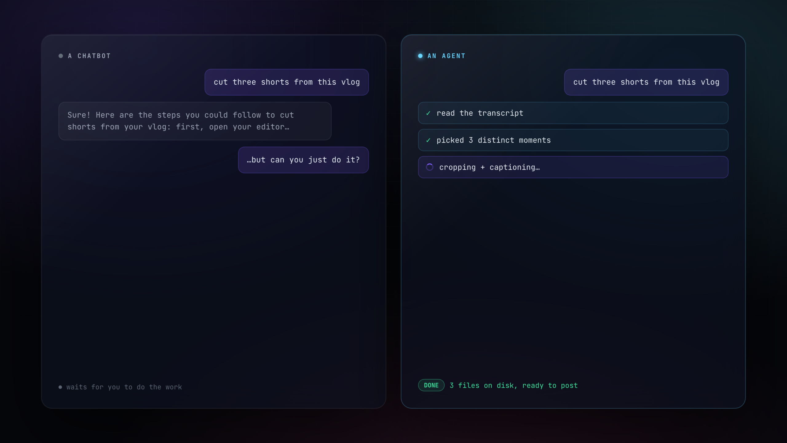 Chatbot versus agent